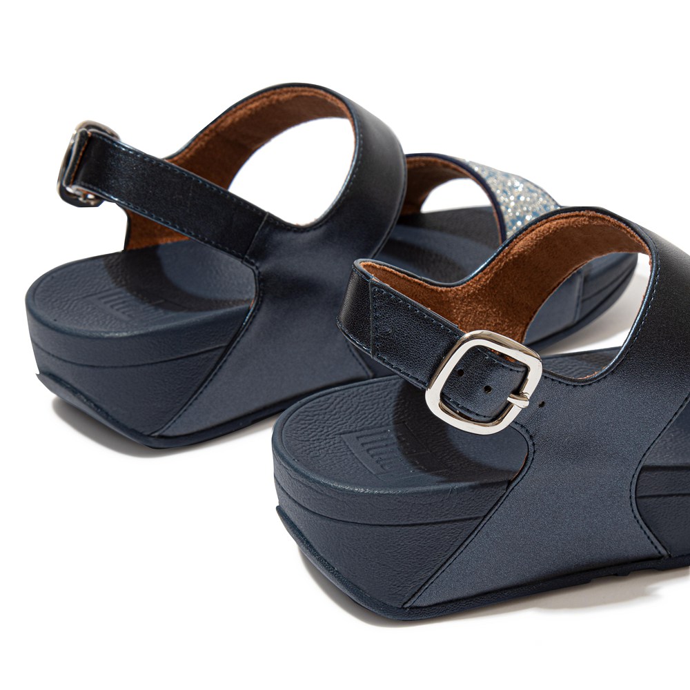 Fitflop Womens Sandals Navy - Lulu Shimmer Back-strap - UR3189725